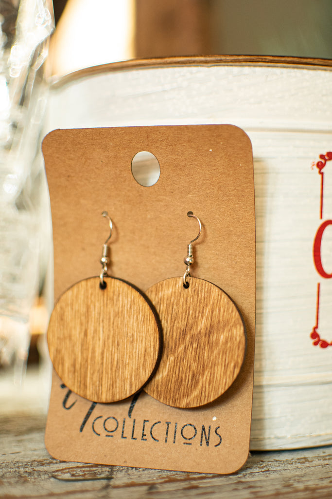 Round Wood Earrings