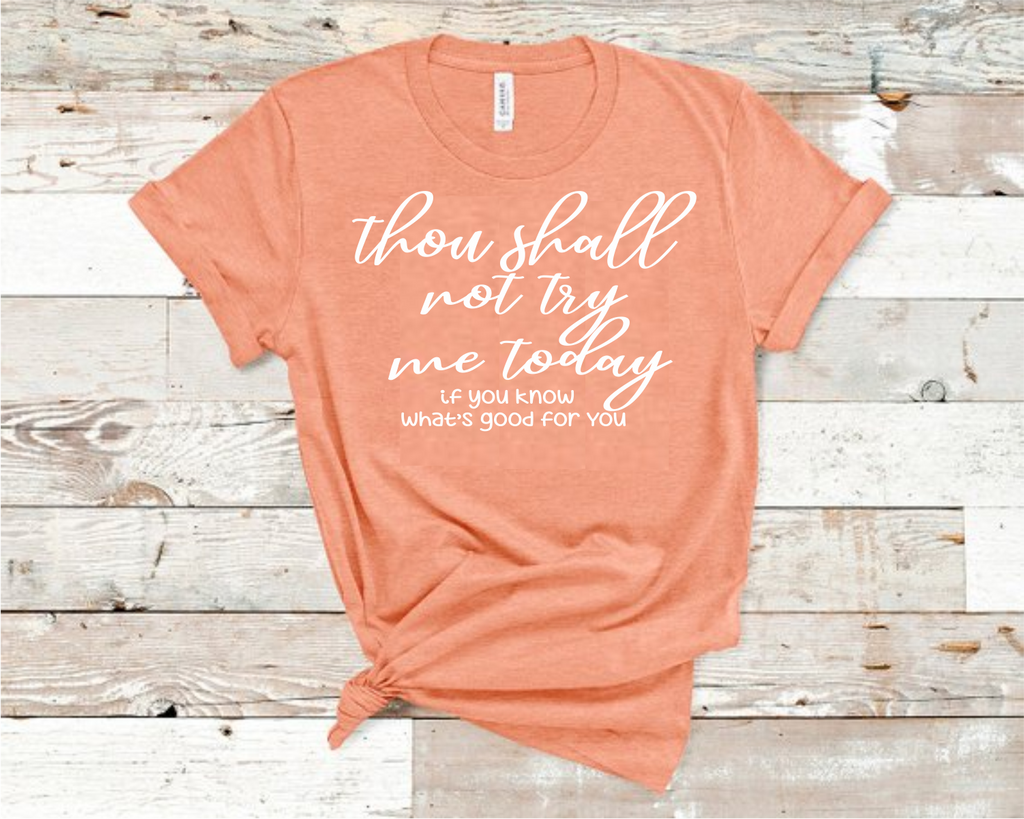 Thou Shall Not Try Me If You Know What Is Good For You Heathered Sunset Bella T-Shirt