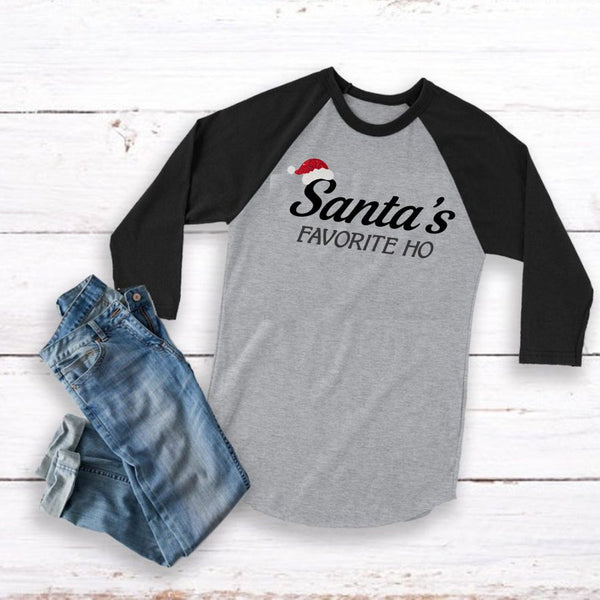 Santa's Favorite Ho 3/4 Baseball Tee