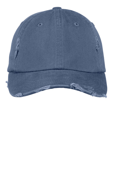 Blue Distressed Pigment Dyed Hat