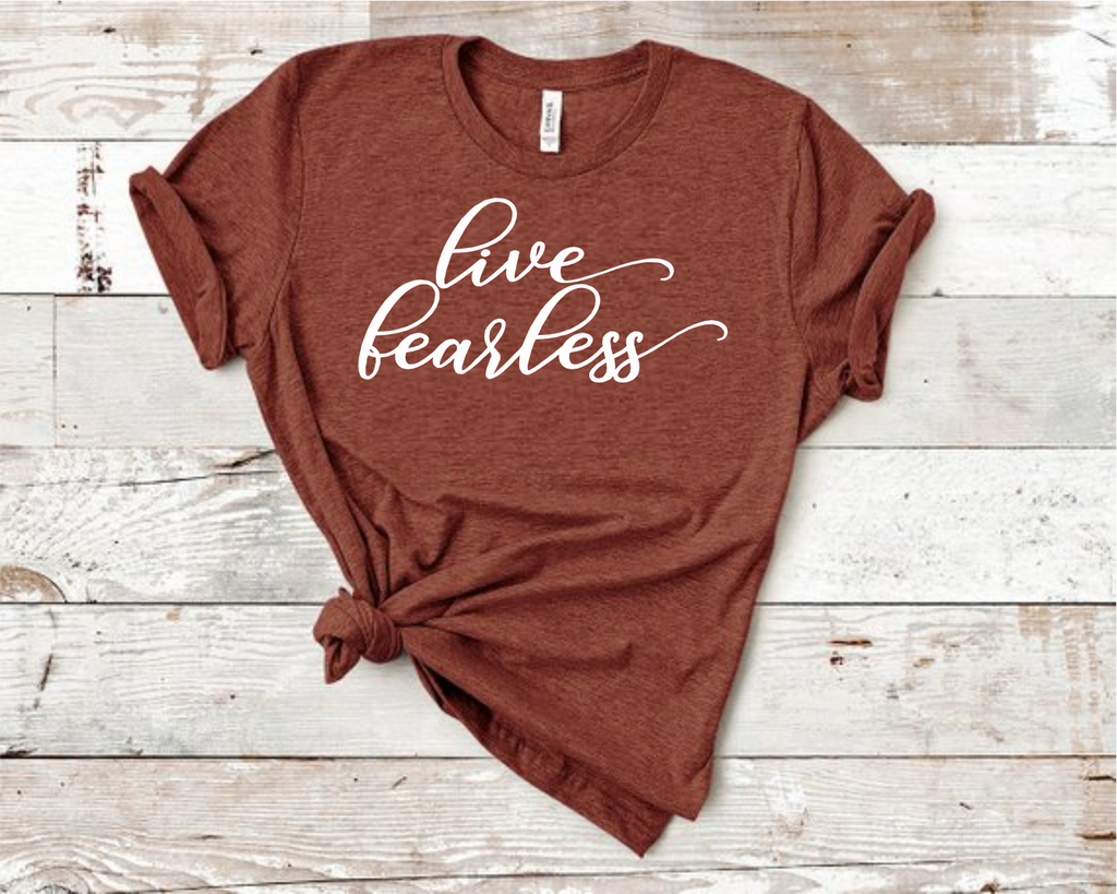 Live Fearless Heather Clay Bella Unisex T-Shirt