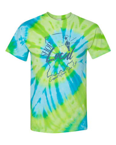 Tie Dye Shop Local Indiana Shirt