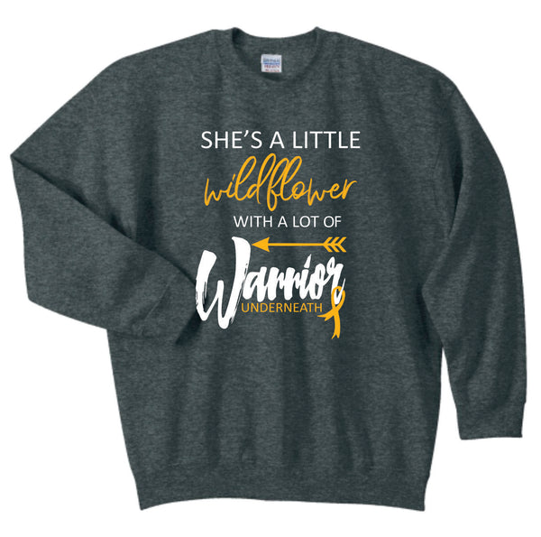 She's A Little Wildflower with A lot of Warrior Underneath Crew Sweatshirt