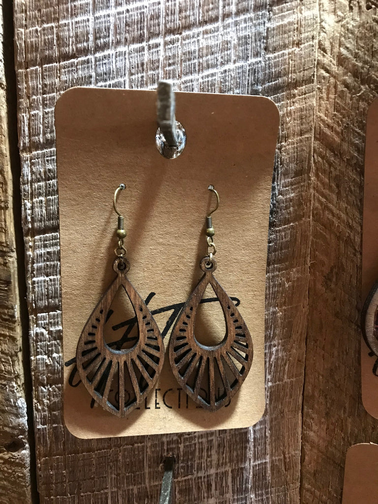 Herringbone Wood Earrings