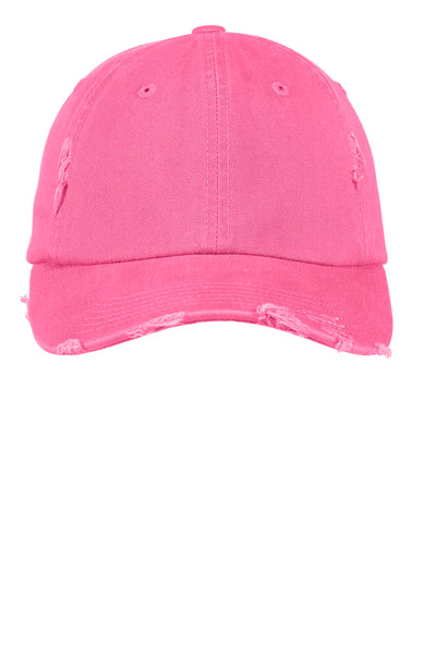 Pink Distressed Pigment Dyed  Hat